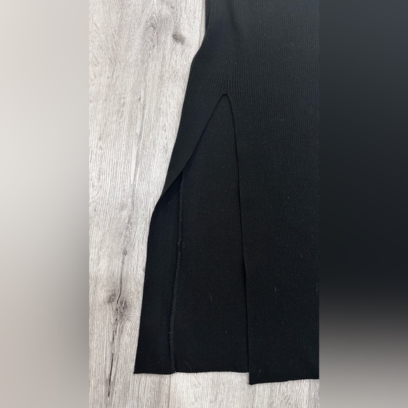 Ribbed Knit Sweater Tank MIDI Dress with High Slit - Picture 2 of 3